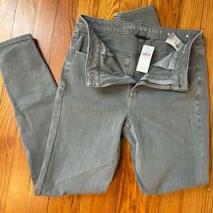 Never work gray high rise skinny jeans